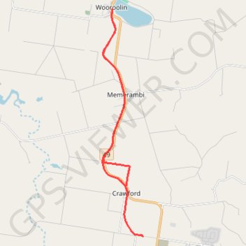Crawford to Wooroolin trail, distance, elevation, map, profile, GPS track