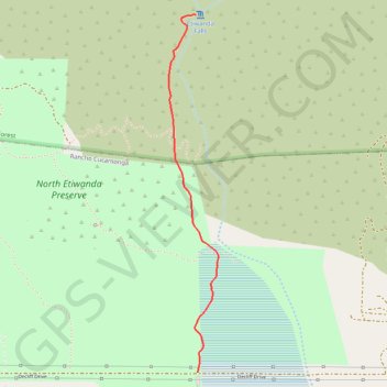Etiwanda Falls trail, distance, elevation, map, profile, GPS track