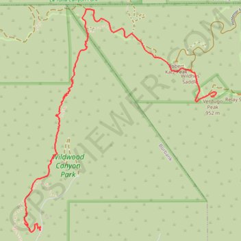Verdugo Peak trail, distance, elevation, map, profile, GPS track