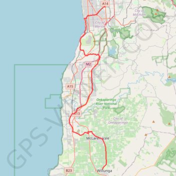 Willunga - Marion trail, distance, elevation, map, profile, GPS track