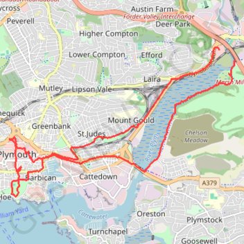 Saltram, Chelson Meadow, Prince Rock, Tothill trail, distance, elevation, map, profile, GPS track