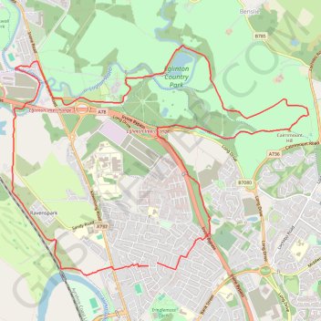 Irvine, Scotland to Eglinton Country Park and back trail, distance, elevation, map, profile, GPS track