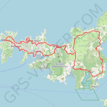 Waiheke Island Bike Loop trail, distance, elevation, map, profile, GPS track