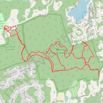 Hunt-Parker Memorial Sanctuary trail, distance, elevation, map, profile, GPS track