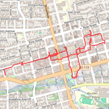 Tracked with OSMTracker for Android™ trail, distance, elevation, map, profile, GPS track