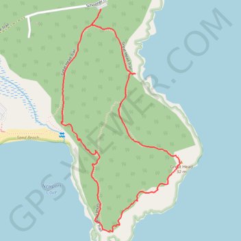 Great Head Loop Trail in Acadia National Park trail, distance, elevation, map, profile, GPS track