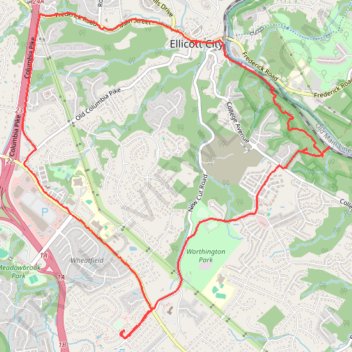 Howard County Trail Running trail, distance, elevation, map, profile, GPS track