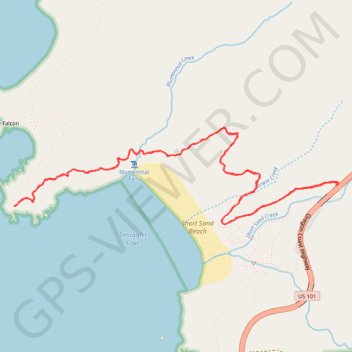 Cape Falcon Trail in Oswald West State Park trail, distance, elevation, map, profile, GPS track