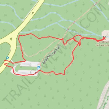 Bridalveil Fall Viewpoint trail, distance, elevation, map, profile, GPS track