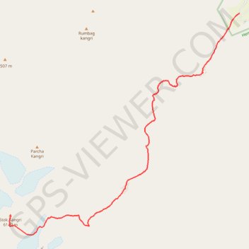 Stok Kangri Peak - Hemis National Park trail, distance, elevation, map, profile, GPS track