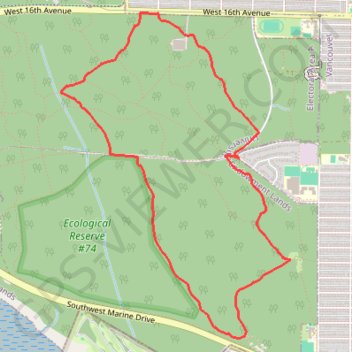 Pacific Spirit Regional Park trail, distance, elevation, map, profile, GPS track