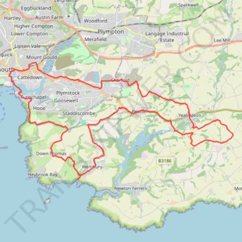Plymouth eBike ride trail, distance, elevation, map, profile, GPS track