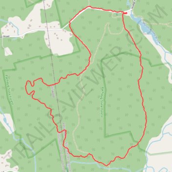 Loop hike from Kinne Cemetery - Pachaug State Park trail, distance, elevation, map, profile, GPS track